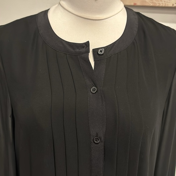 Tory Burch Sydney Pleated Black Shirt Dress - Picture 11 of 11